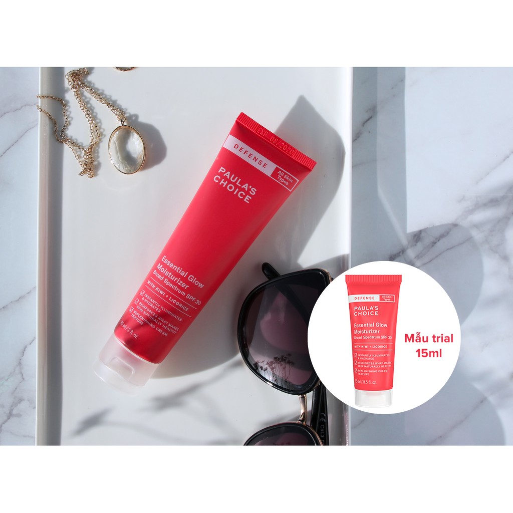 [PAULA'S CHOICE] Kem Chống Nắng Vật Lý Phổ Rộng Bảo Vệ Làn Da Defense Essential Glow Moisturizer SPF 30 60ml (Mã 2230)