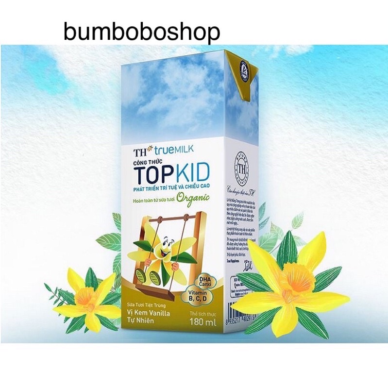 lốc 4 hộp sữa TH TOPKID ORGANIC 180ml