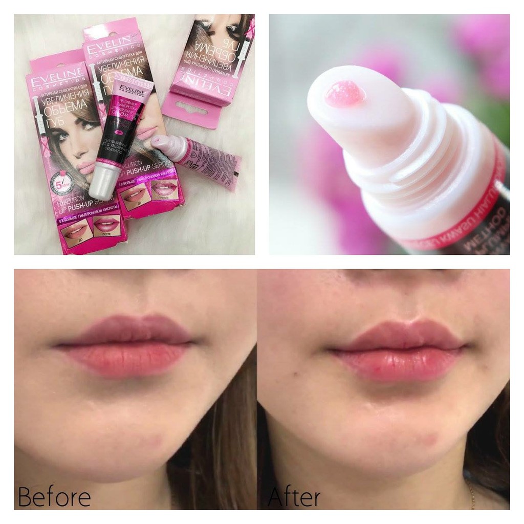 Serum làm hồng, dày và đầy môi EVELINE Hyaluron Lip Push-Up | BigBuy360 - bigbuy360.vn