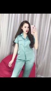 Bộ lụa satin mặc nhà
