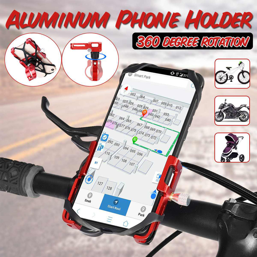 PEWANY for Motorbike Bicycle Mobile Bracket 360 Degree Rotation GPS Holder Bicycle Phone Holder Telephone Anti-shake Handlebar Mount Anti-slip Aluminum Alloy Adjustable Bike Phone Stands/Multicolor