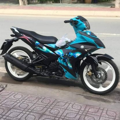 { Siêu Rẻ } Tem Rời Exciter 150 Đen Nhám - Tem 3 Lớp - Không Bay Màu - Tặng Logo