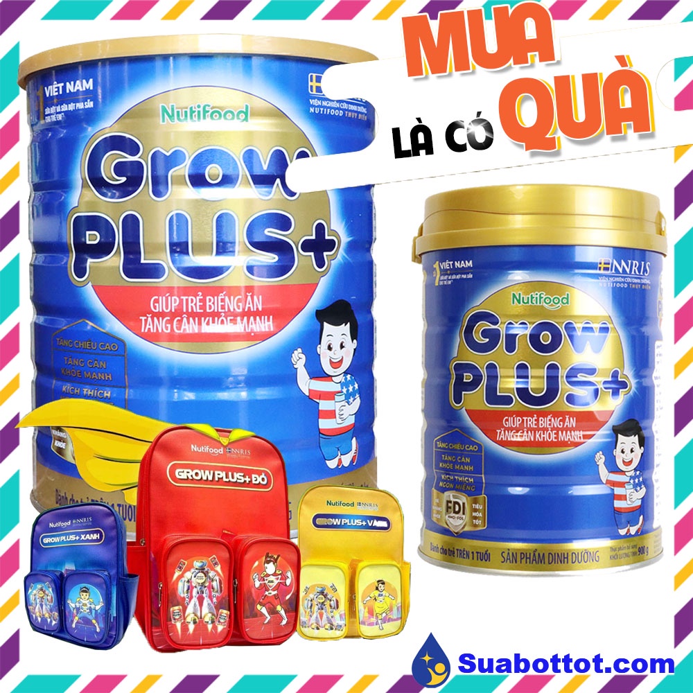 Sữa Nutifood Grow Plus xanh 900g và 1.5Kg