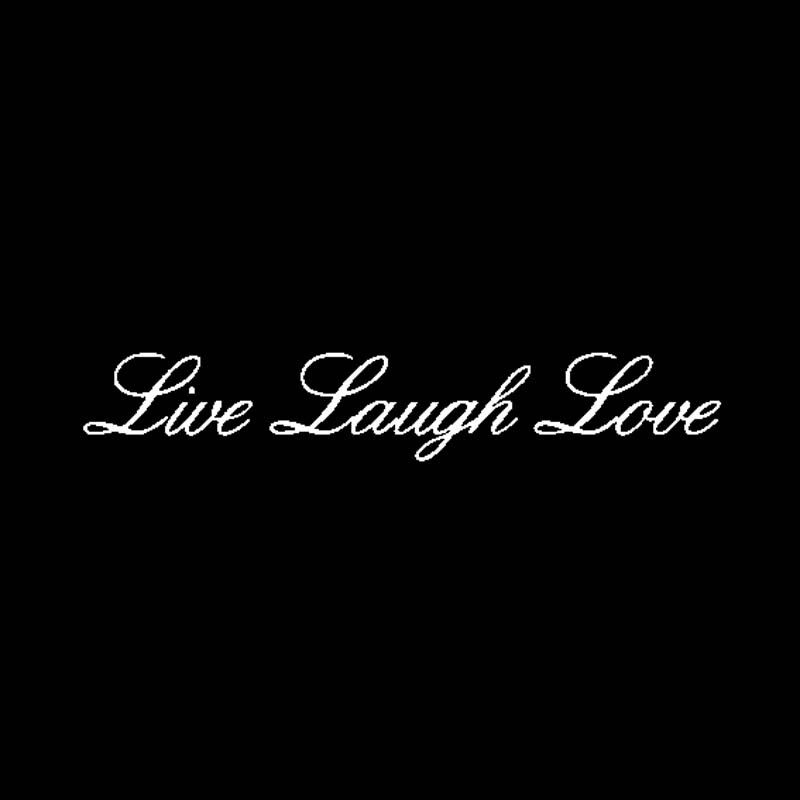 Miếng sticker &quot;LIVE LAUGH LOVE&quot; dán trang trí ô tô chống thấm vui nhộn 16.5cmx2.8cm