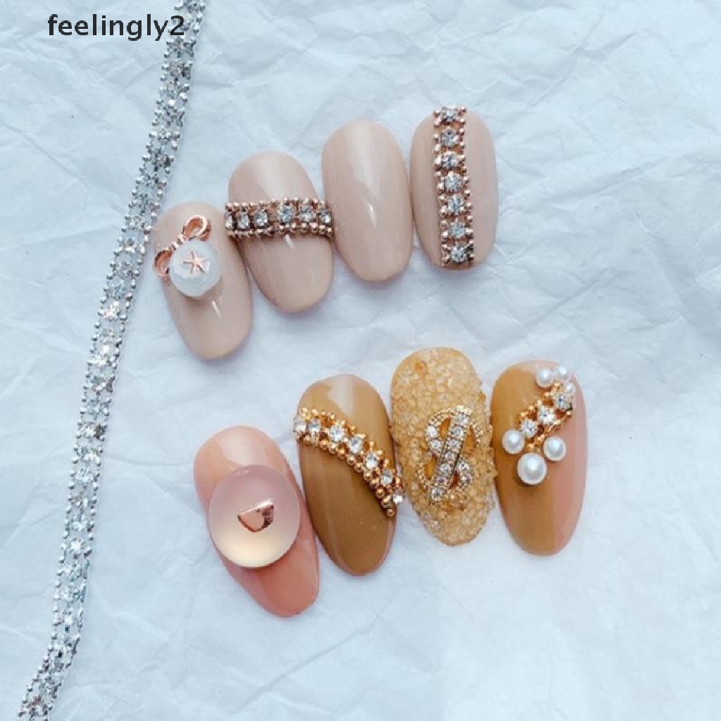 Phụ Kiện Chuỗi Đá 3D Lấp Lánh Sang Trọng Trang Trí Móng Tay DIY