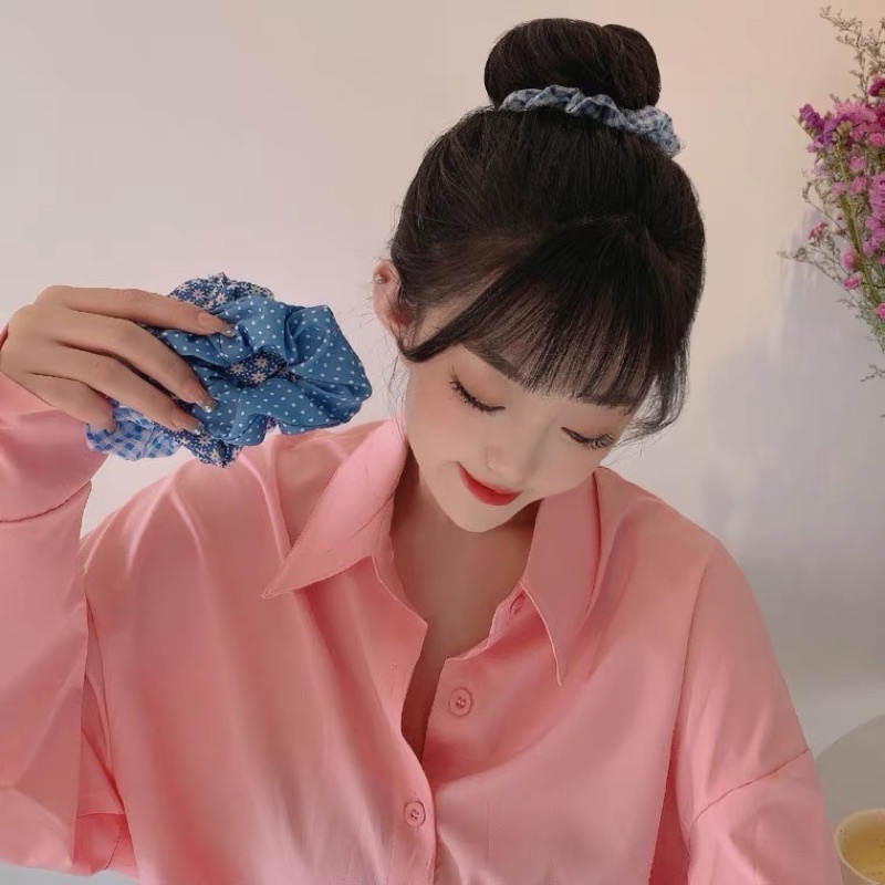 Set băng đô (cái tóc, bờm tóc) và dây buộc tóc caro xinh xắn phong cách vintage