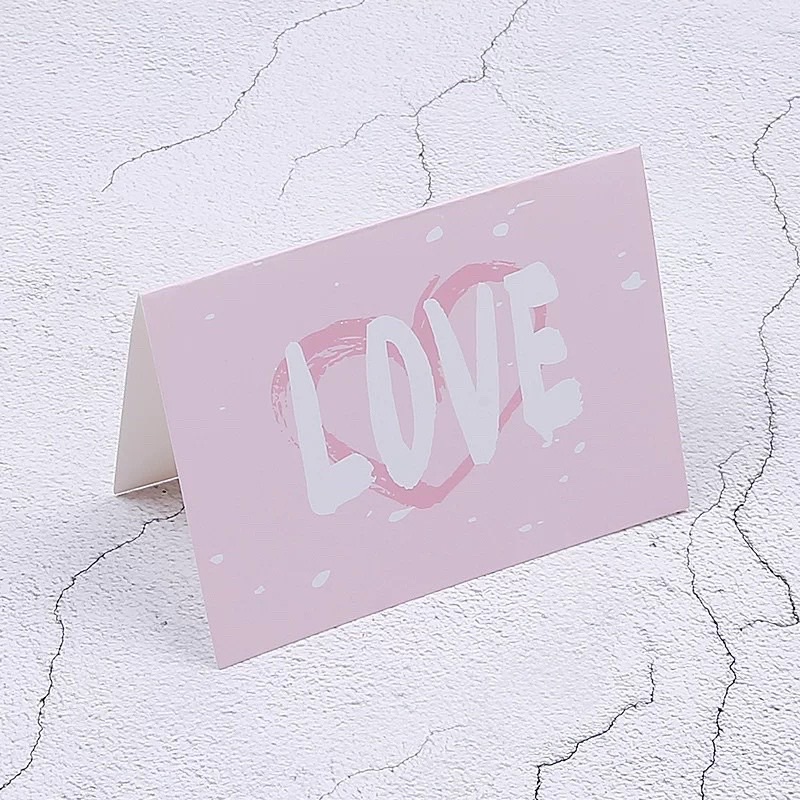 Thiệp Giấy Valentine’ Day, Thiệp Tình Yêu, Thiệp Cho Vào Giỏ Quà Kích Thước Gập Đôi 7x9,5cm