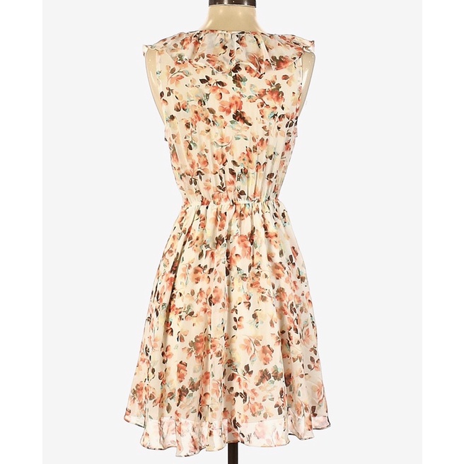 Váy Đầm Voan Hoa Nhí Hai Lớp Nhún Eo Cổ Bèo Thắt Nơ Tay Cánh Tiên F21 Hàng Xuất Xịn Cao Cấp Rủ Mát Ullzang Dễ Thương V2