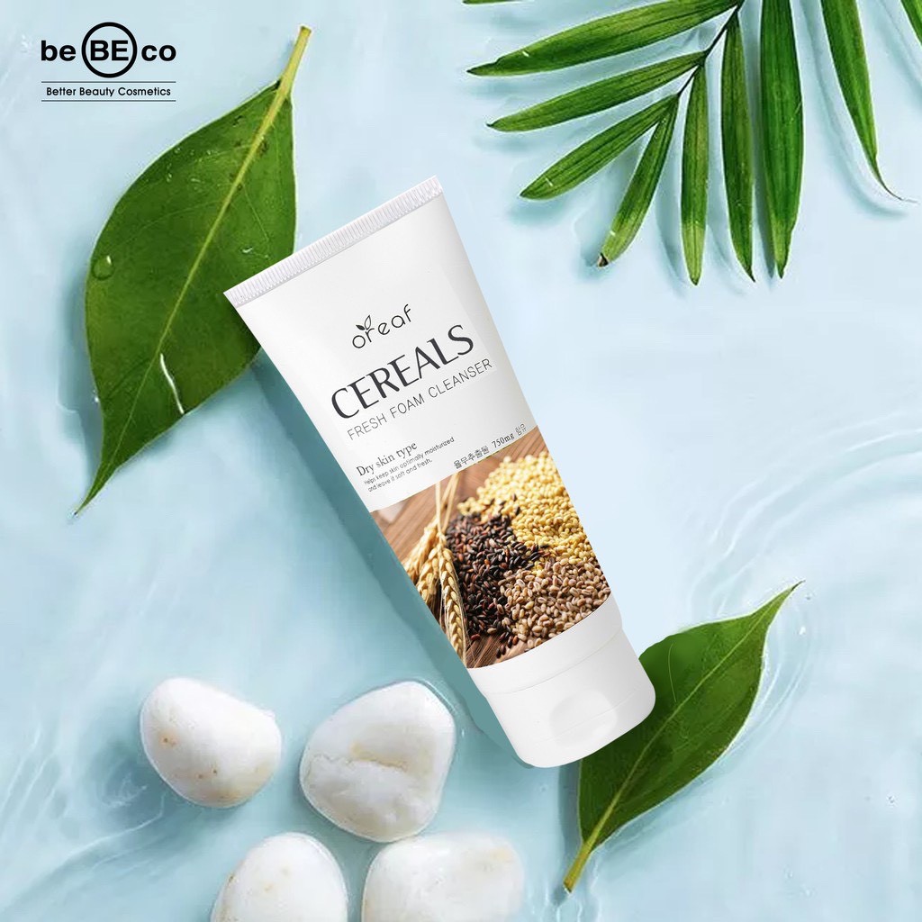 Sữa rửa mặt chiết xuất Lúa Mạch BEBECO Hàn Quốc OREAF CEREALS FRESH FOAM CLEANSER 150ml