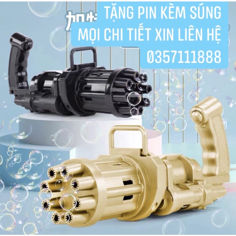 SÚNG BẮN BONG BÓNG XÀ PHÒNG 8 nòng kèm pin