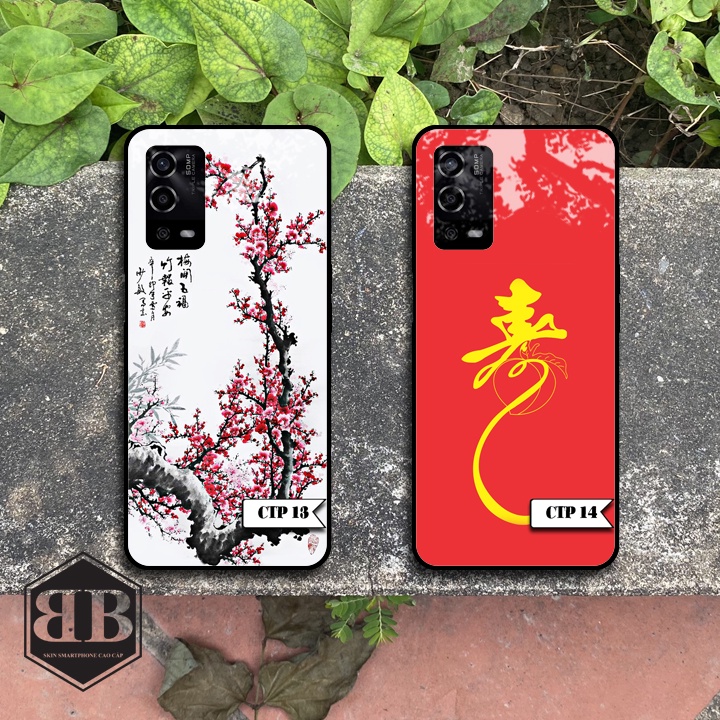 ỐP LƯNG KÍNH CƯỜNG LỰC OPPO A55 chữ thư pháp