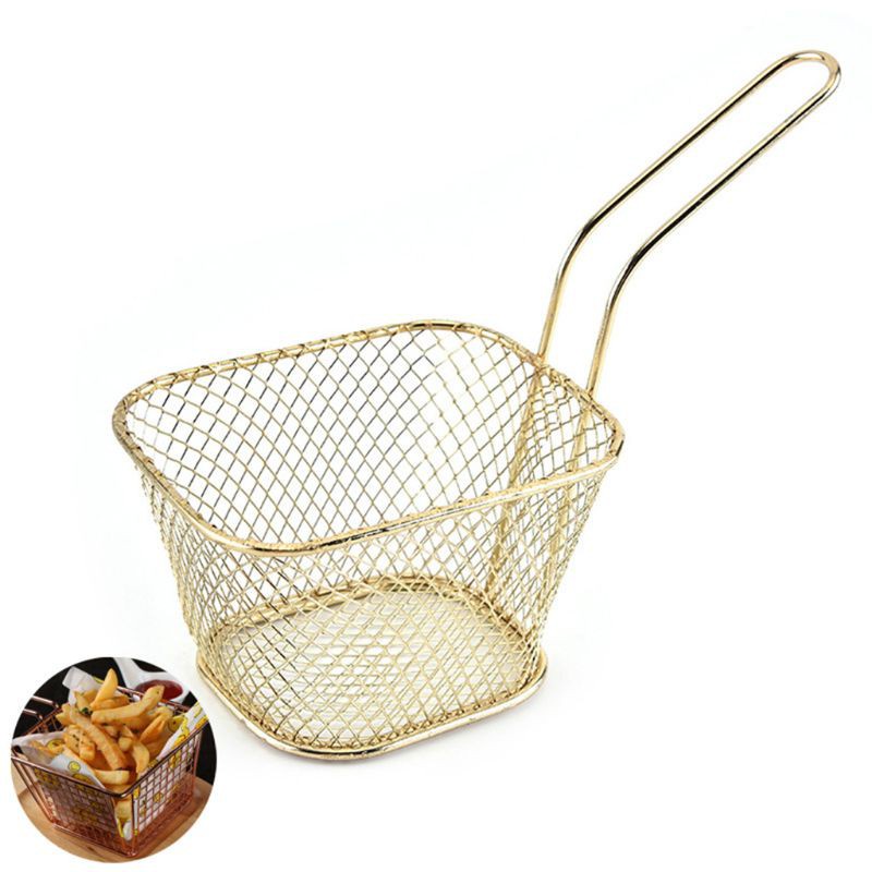 Rổ bằng kim loại nhỏ gọn dùng đựng khoai tây chiên
