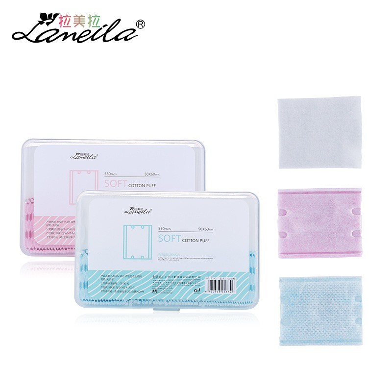 Bông Tẩy Trang Laneila 550 Miếng 100% Cotton, Dai Bền, Thấm Hút Tốt, Cực Mịn, Chăm Sóc Da, Làm Sạch Mỹ Phẩm Hiệu Quả