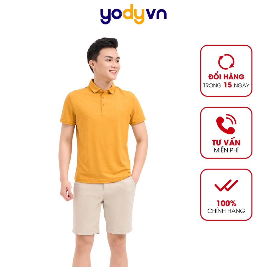 Áo polo YODY nam vải cotton thoáng mát, mềm mịn thấm hút mồ hôi APM5363