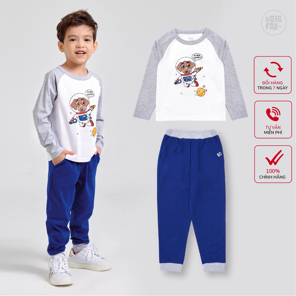 Bộ bé trai BIGFOX - MISS MEOW thu đông, bộ dài tay cho bé phong cách Âu Mỹ hình phi hành gia 10 - 26 kg