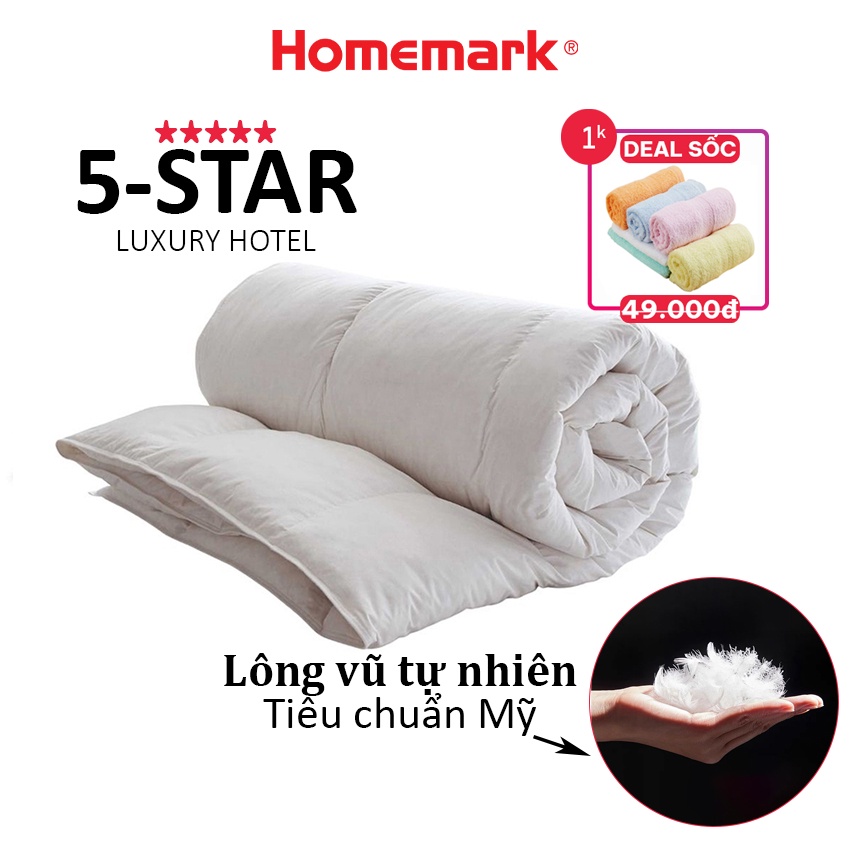 Ruột chăn hè lông vũ thiên nhiên siêu nhẹ kháng khuẩn cao cấp Hanvico by Homemark 200x220 cm