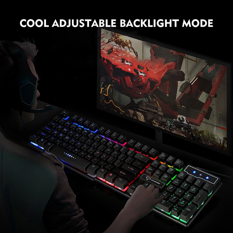 Bàn Phím Chơi Game Có Dây USB Màu Cầu Vồng Dành Cho Máy Tính Để Bàn