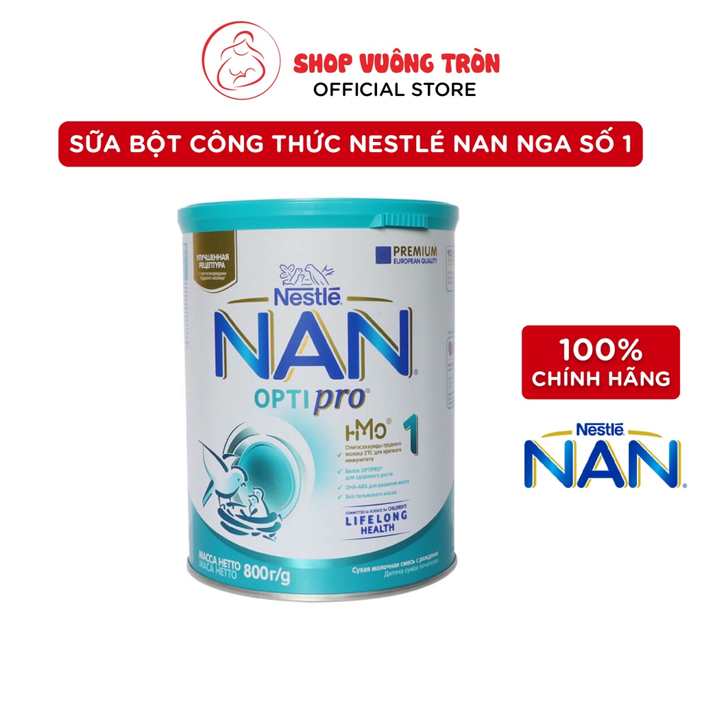 Sữa Bột Công Thức Nestlé NAN Nga số 1, Bổ Sung Dinh Dưỡng Và Hỗi Trợ Thay Thế Bữa Phụ Cho Bé 0-6M 800g