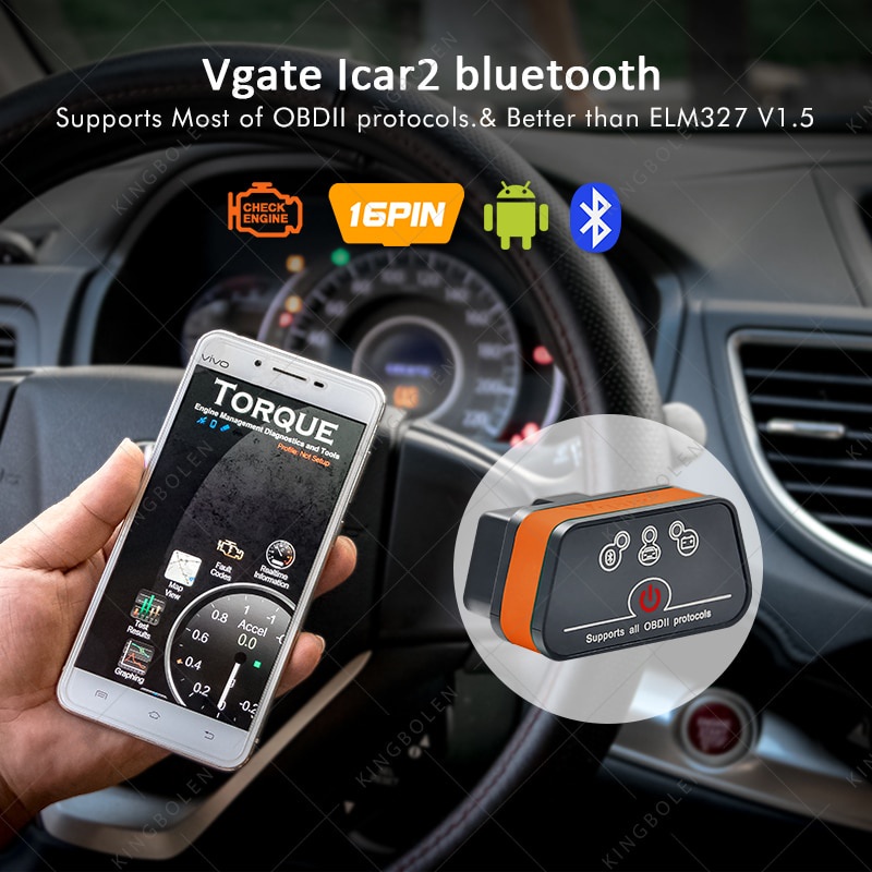 Máy quét mã giao diện công cụ chẩn đoán Bluetooth Vgate iCar2 iCar 2 ELM 327
