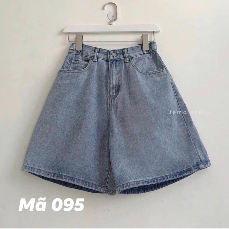 Quần Short Jeans Ngố Bò Nút Hông Ulzzang (2 Màu)