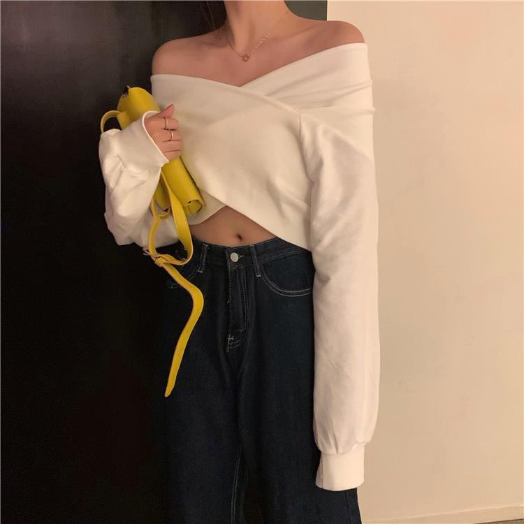 Áo Len Tay Dài Cổ Chữ V Màu Sắc Đơn Giản Phong Cách Hàn Quốc Thời Trang Mùa Xuân Cho Nữ 2021