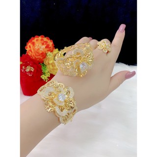 Vòng Tay Hoa Xoáy Cao Cấp 18K (TẶNG NHẪN mạ 18k cao cấp ) - 3420