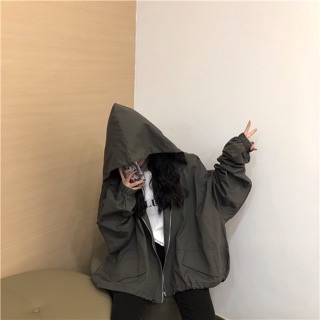 Áo khoác duy form oversize nón to