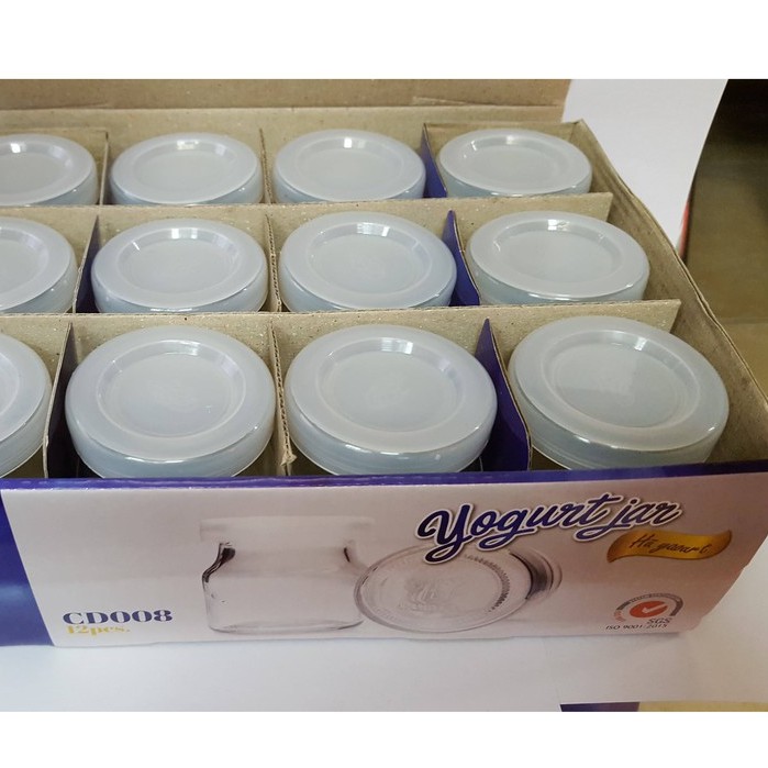 Hủ Yaourt  thủy tinh của thương hiệu Cẩm Đạt, dung tích 100ml/hủ,hộp 12 cái | BigBuy360 - bigbuy360.vn