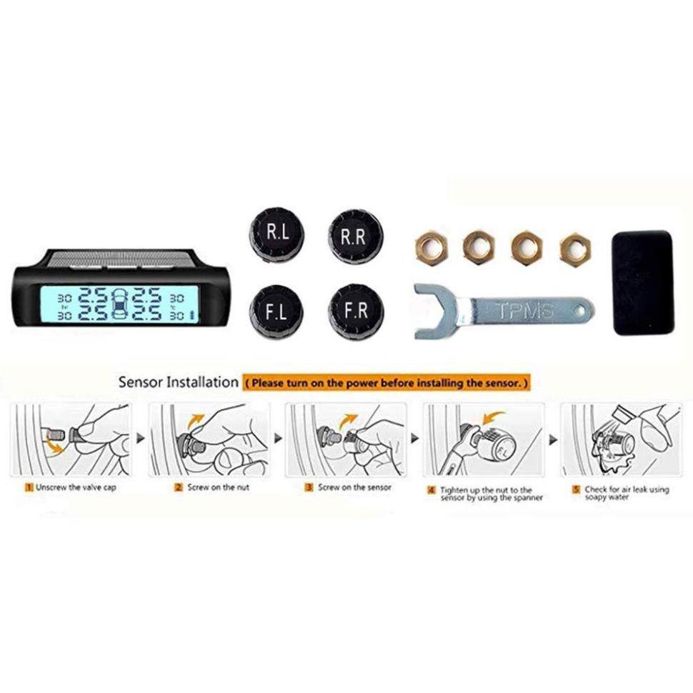 Cảm Biến Áp Suất Lốp TPMS Cao Cấp Màn Đen Trắng