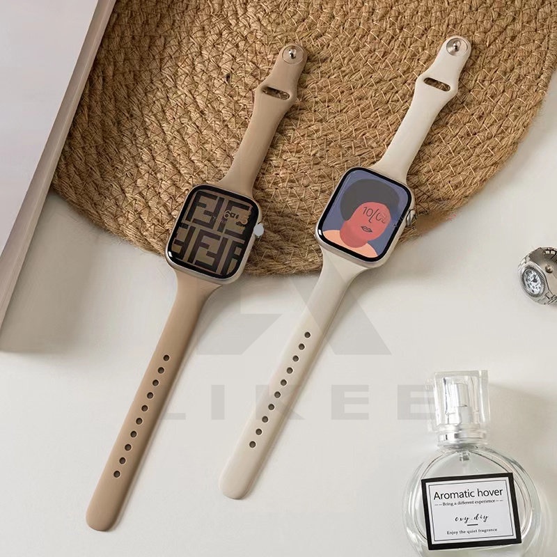 Dây Đeo Đồng Hồ Bằng silicone Mềm Mỏng Màu Kẹo Cho iwatch 49mm 45mm 41mm 44mm 40mm 38mm 42mm 8 7 6 5 SE 4 3 2