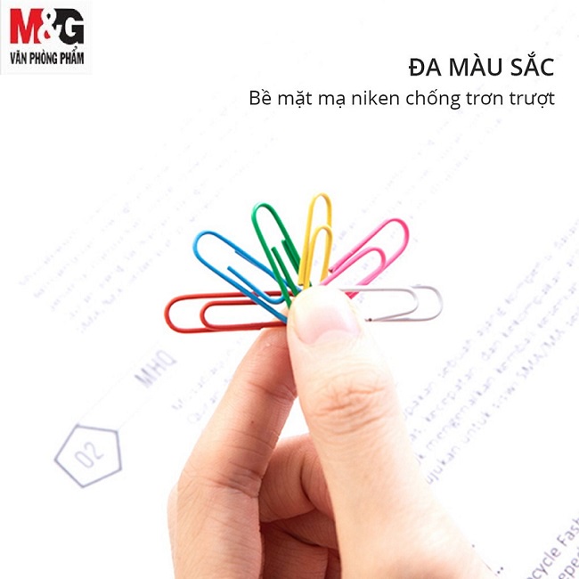 Ghim cài màu / Ghim kẹp giấy / Kẹp tài liệu nhiều màu M&G ABS91699, Hộp 100pcs