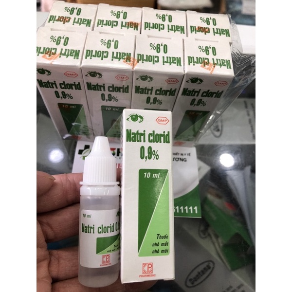 Nước muối sinh lý nhỏ mắt mũi vệ sinh mắt mũi Natri clorid 0.9% Pharmedic chai 10ml