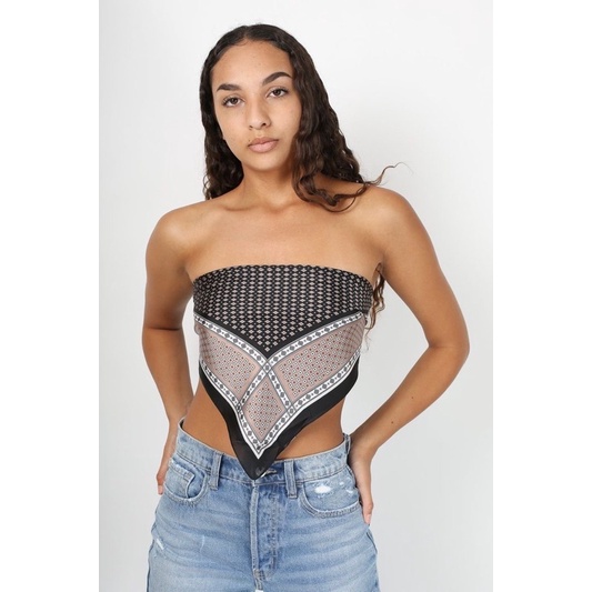 Khăn turban vuông kẻ ô nhỏ bandan cột áo yếm size 70cm - Maben