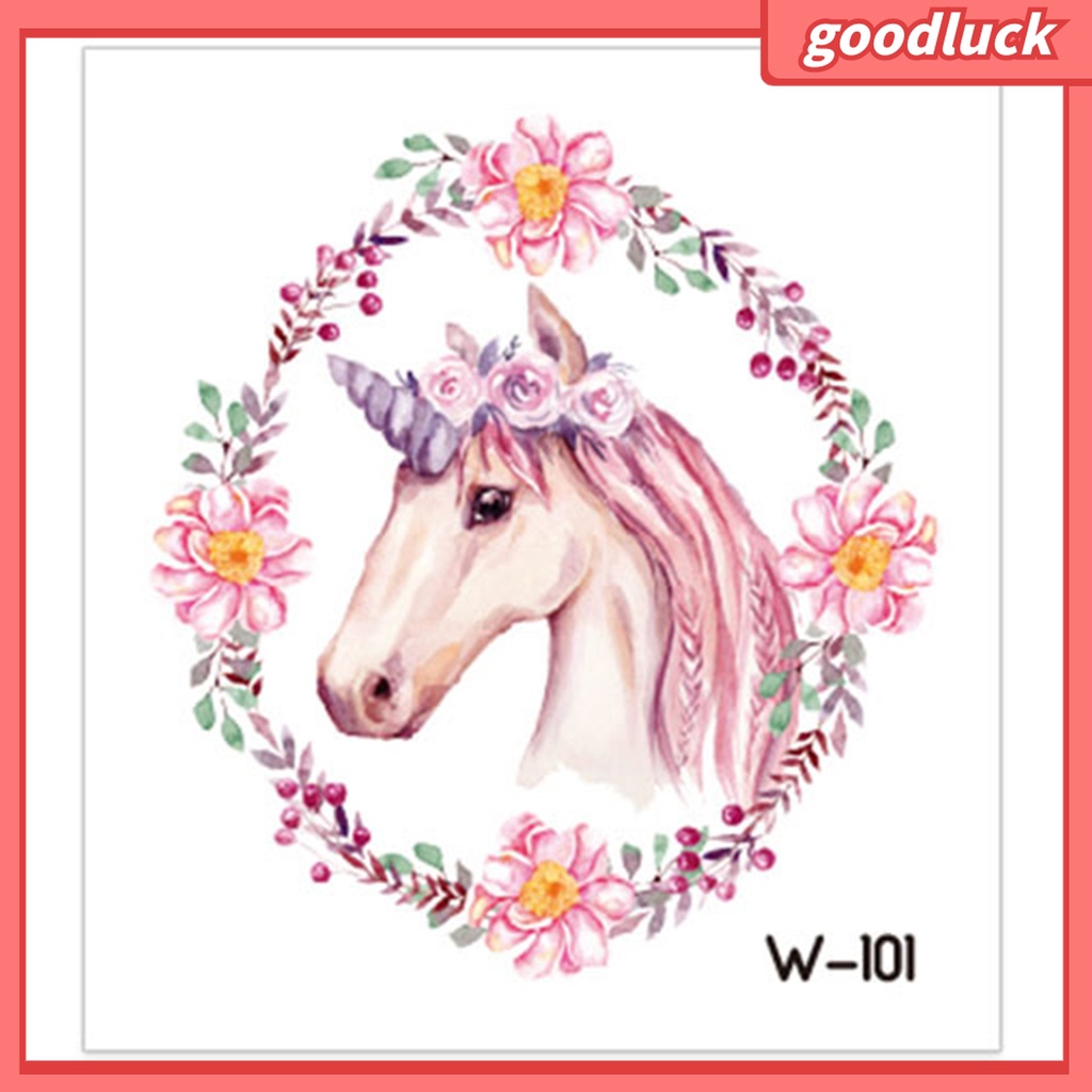 Hình Xăm Dán Tạm Thời Hình Ngựa Dễ Thương Thân Thiện Với Da Cho Bé Gái