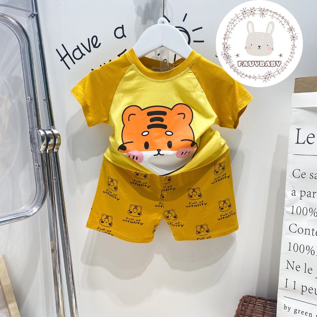 Bộ Cộc Tay MINKY MOM Chính Hãng Bé Trai Bé Gái Raplan Tay Ngắn Hổ Khủng Long Mickey Bé 0 1 2 3 4 5 Tuổi - Favybaby