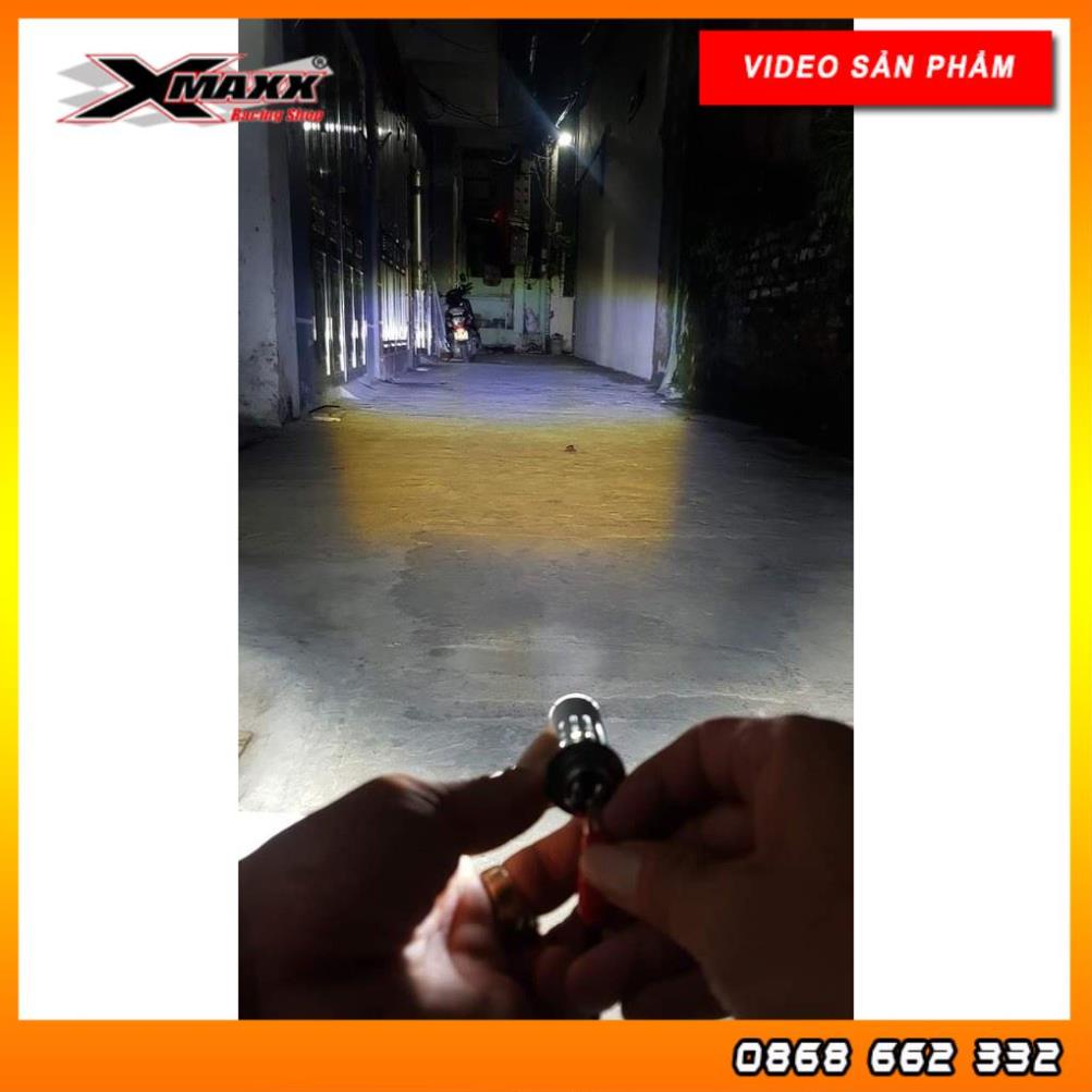 Đèn Led bi cầu mini chân M5 - Dream , Wave , Jupiter ,Si Đời Cũ Chân M5 - Cos Vàng Pha Trắng Có Video test