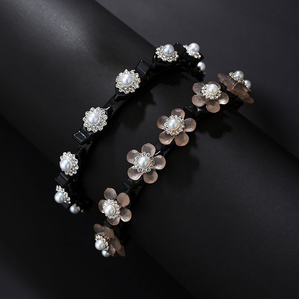 Băng Đô Cài Tóc Bằng Nhựa Họa Tiết Hoa / Răng Lượn Sóng Phong Cách Bohemia Ngọt Ngào Cho Nữ