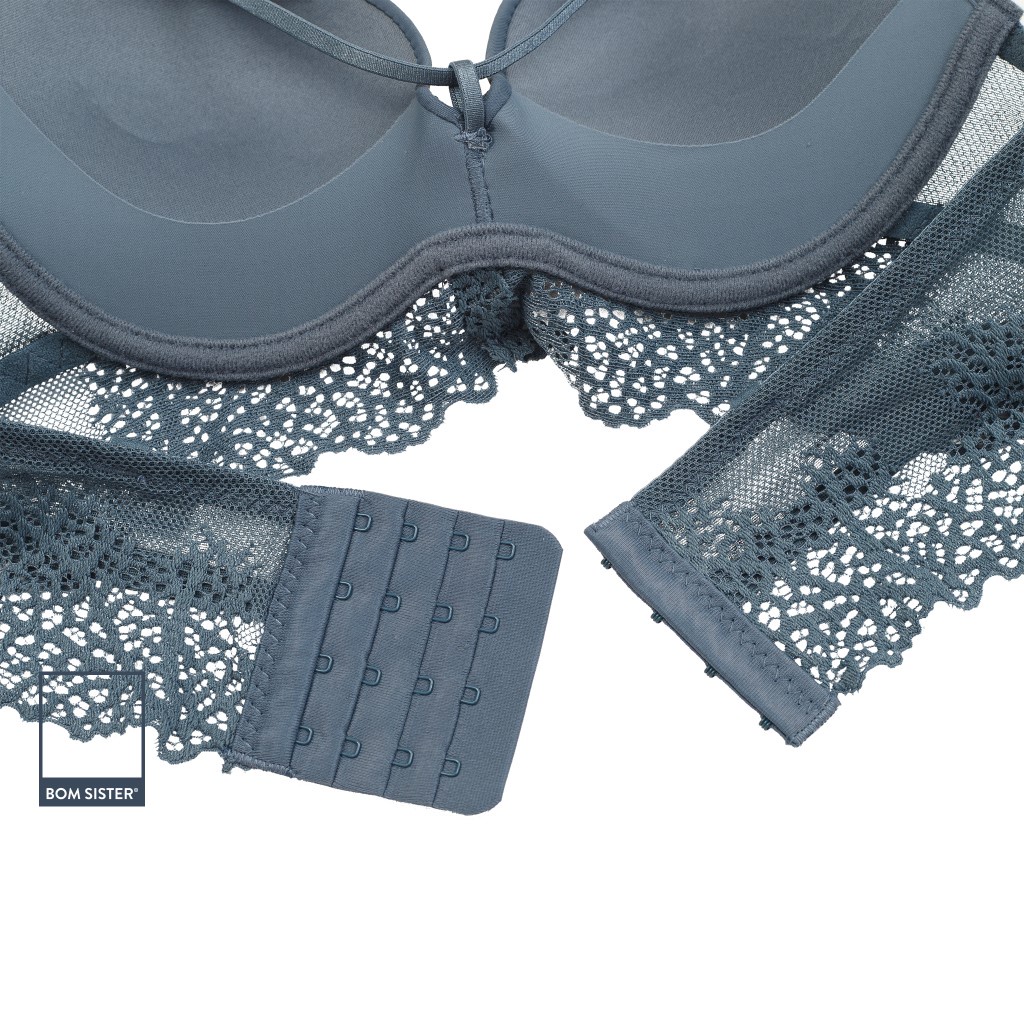 Áo lót mút mỏng có gọng màu trơn dây ngực viền ren nâng ngực tự nhiên BOM SISTER A2051