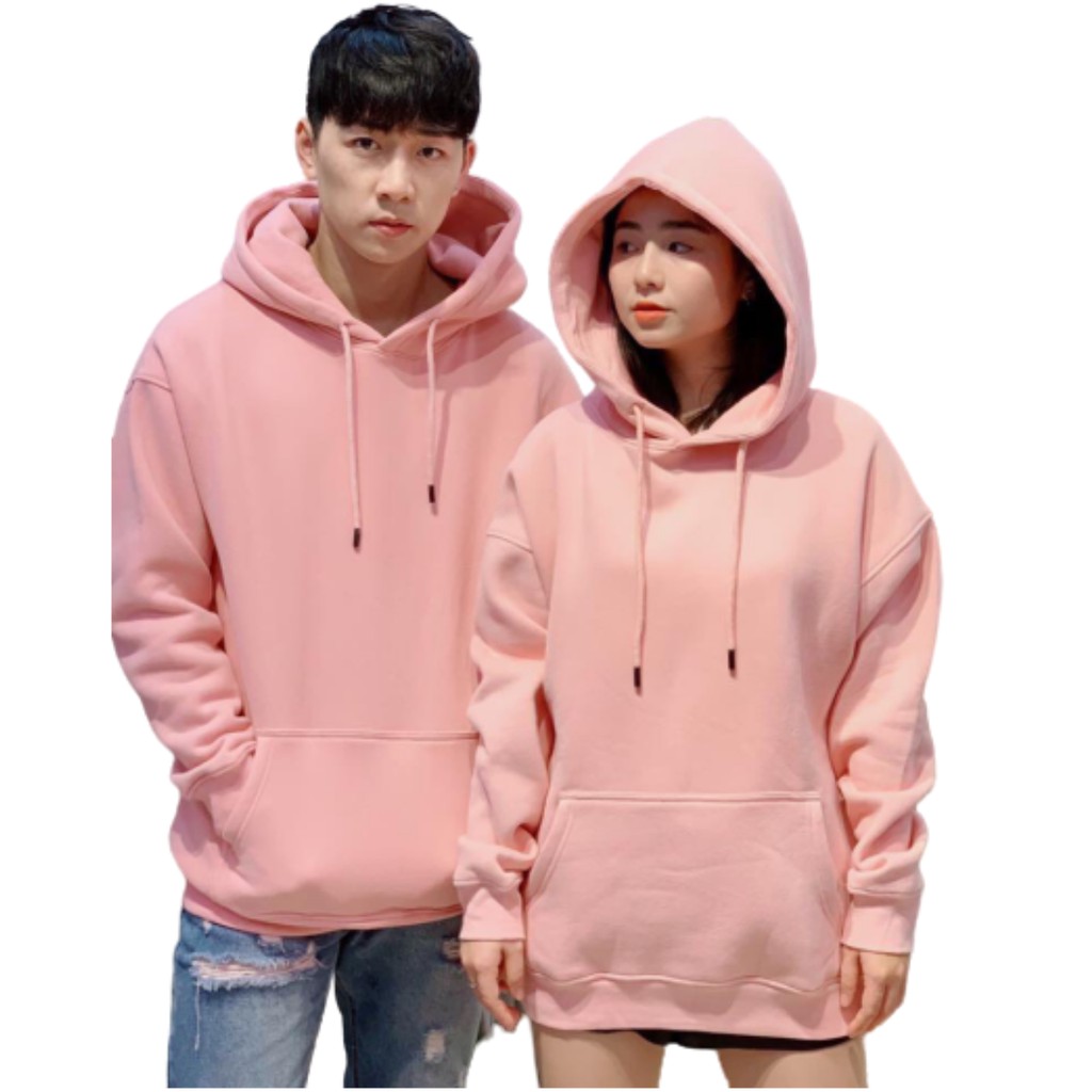 Áo khoác nỉ ngoại trơn ulzzang unisex nam nữ freesize dưới 60kg màu hồng