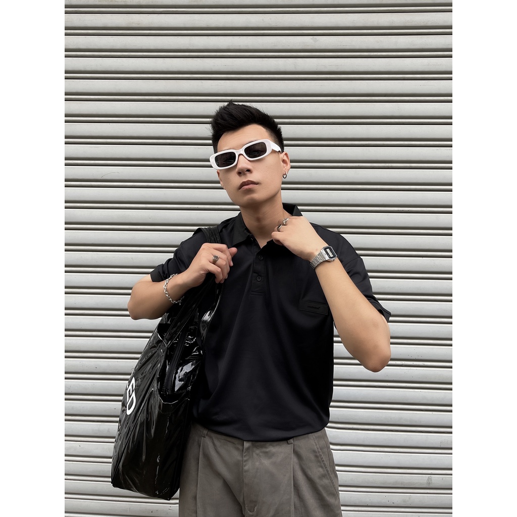MADMIND® Chính Hãng - Áo Polo Fresh Màu Đen / Trắng , Vải Piqué Cá Sấu Thoáng Mát