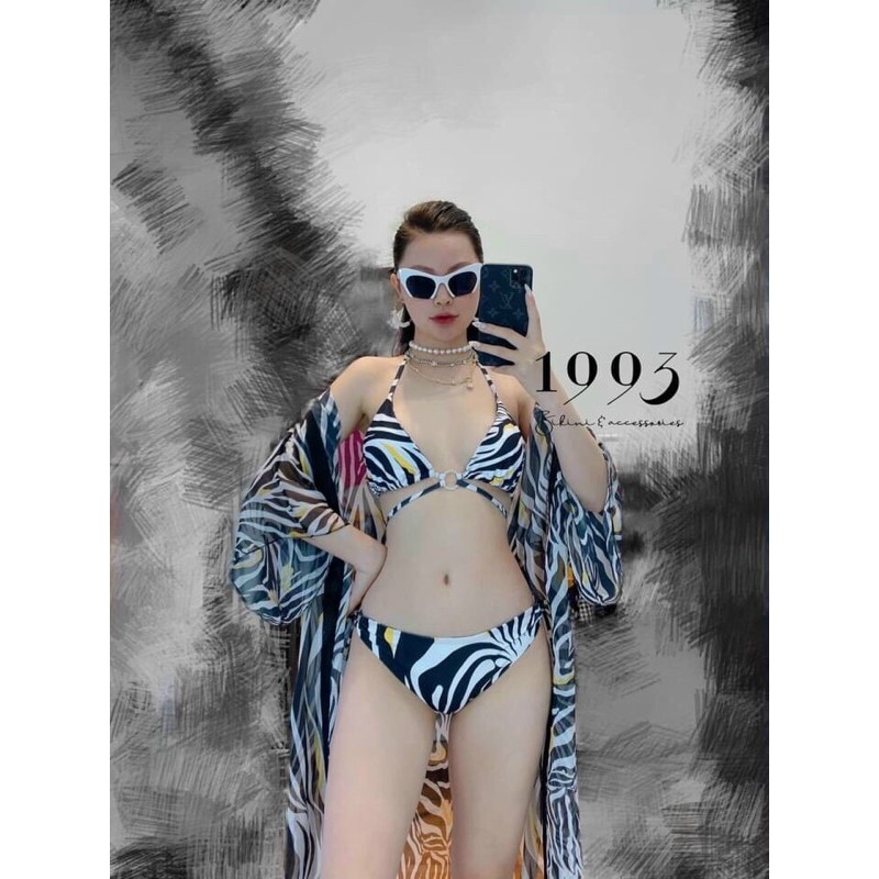 [ HÀNG CAO CẤP ] Bikini Áo tắm 2 mảnh kèm choàng hàng thiết kế  ( có sẵn 3 màu)