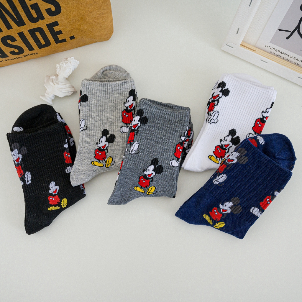 Vớ Cotton Họa Tiết Hoạt Hình Phong Cách Hàn Quốc Cho Nam Và Nữ