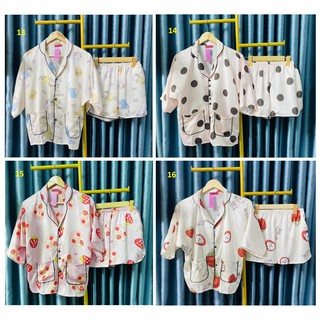[MUA 1 TẶNG 1] [40-68kg] Đồ Bộ Lụa Satin - Quần Đùi Tay Cánh Dơi (P1)