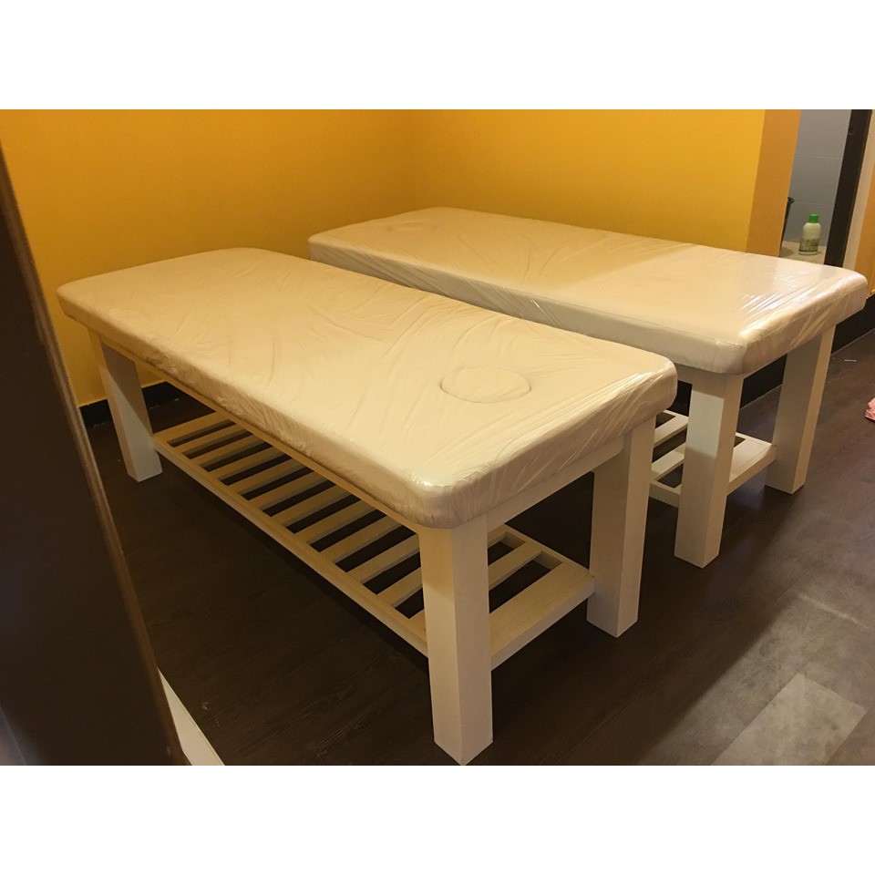 Giường spa màu trắng