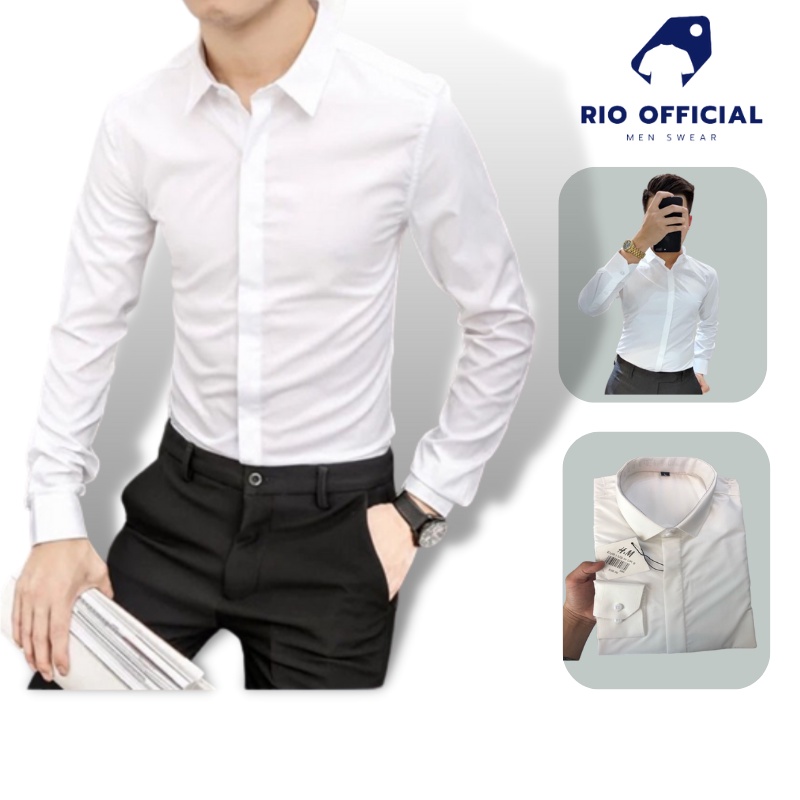 Áo Sơ Mi Nam Dáng Chuẩn Body Hàn Quốc Chất Liệu Cao Cấp Không Nhăn Không Bai Màu Mang Đến Vẻ Lịch Lãm