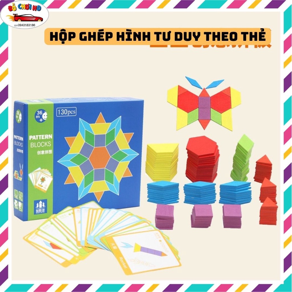 Đồ chơi ghép hình tư duy theo thẻ, đồ chơi gỗ thông minh monteri cho bé