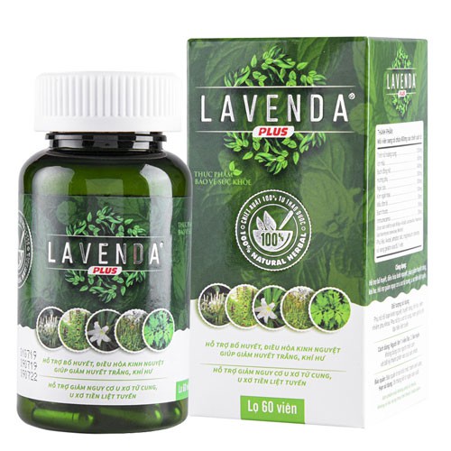 Viên uống Lavenda Plus - Hỗ trợ giảm nguy cơ u xơ tử cung (60 viên)