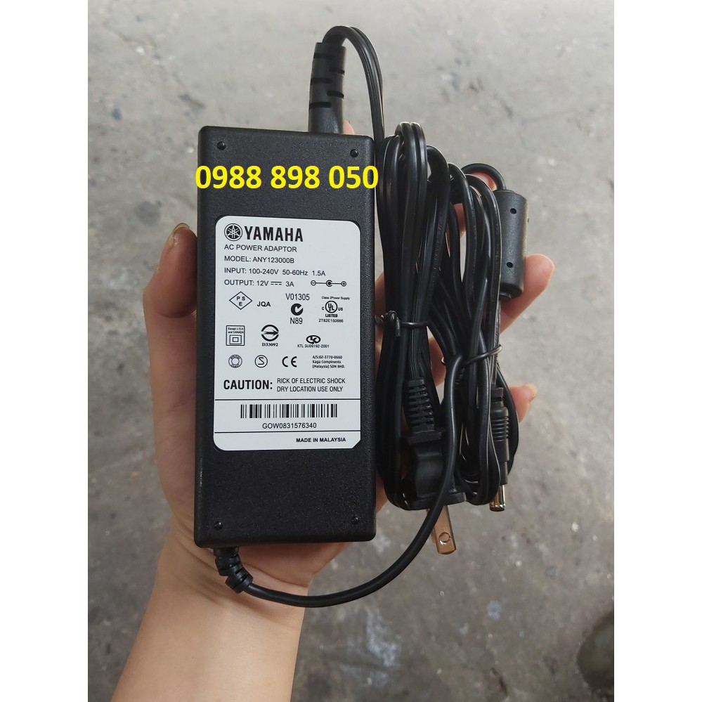 [Mã ELFLASH3 hoàn 10K xu đơn 20K] adapter 12v 3a đàn organ yamaha