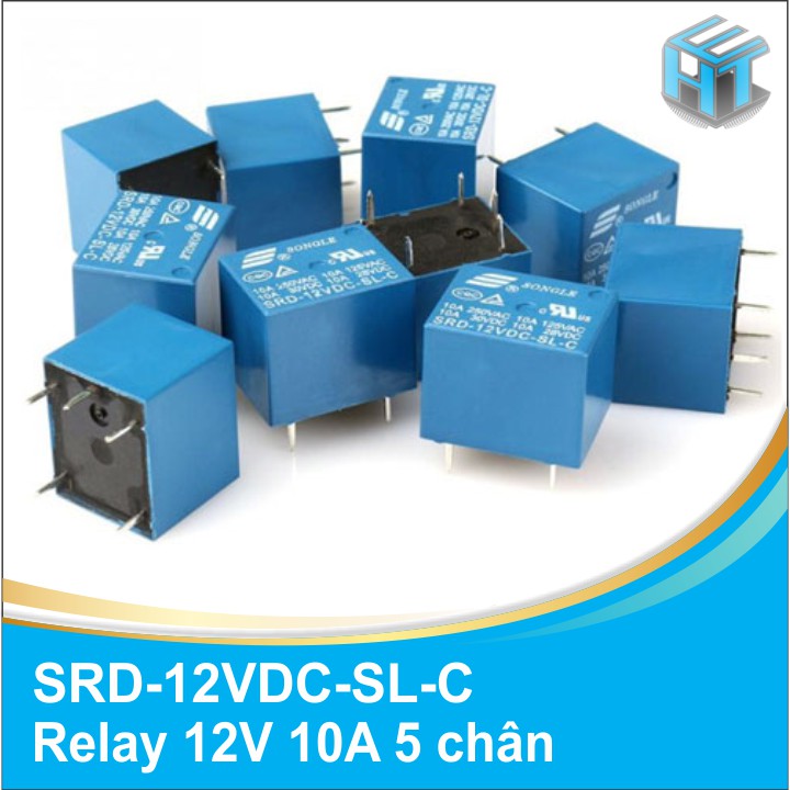 RELAY 12V 10A 5 CHÂN - COMBO 4 CÁI