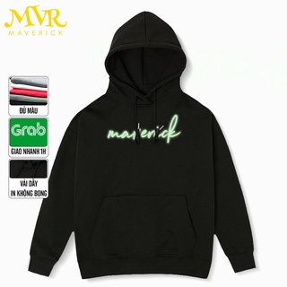 Áo Hoodie DẠ QUANG Nam Nữ Cực Ngầu Logo Maverick Phát Sáng Trong Đêm Đen Brand MVR